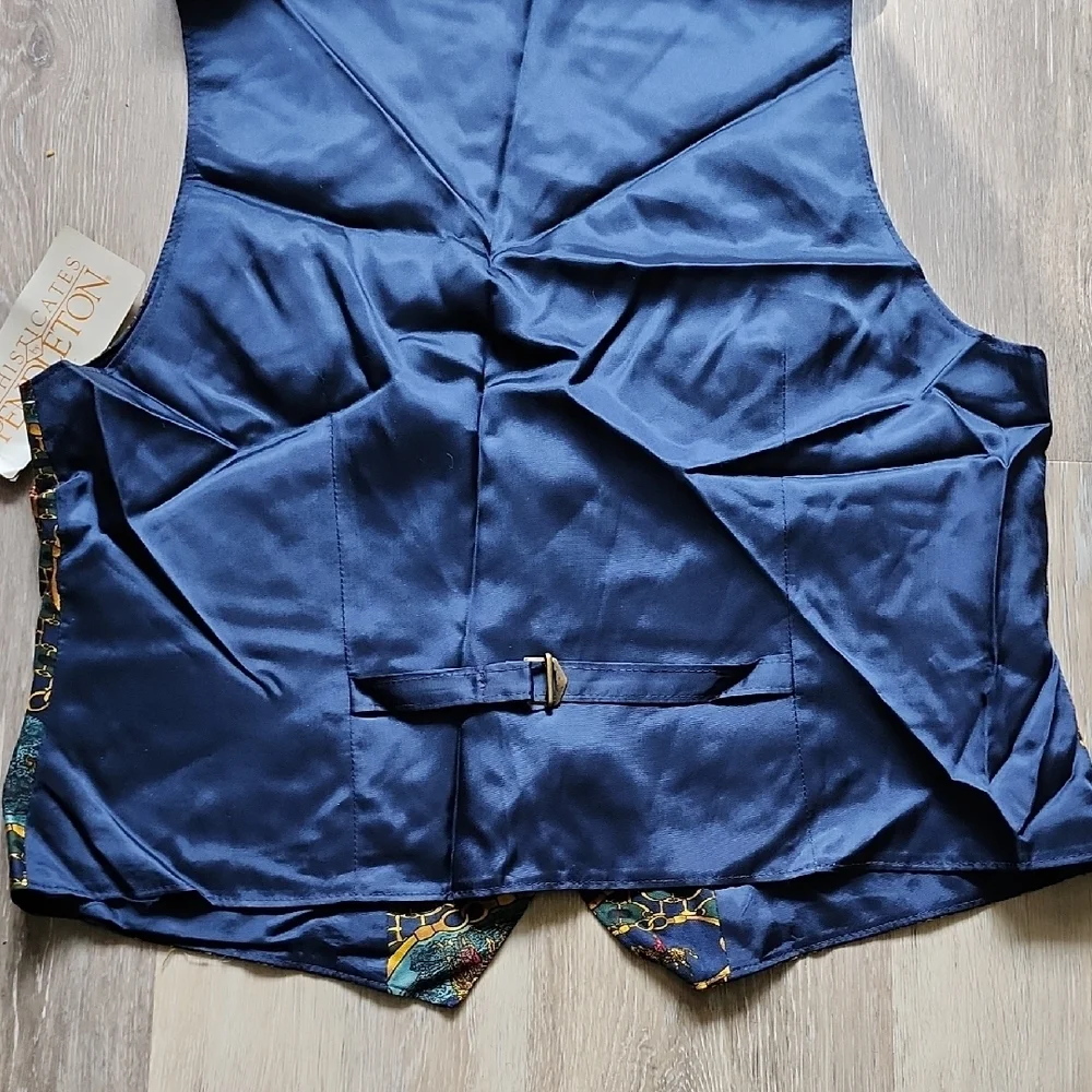 NWT Vintage Women Pendleton Sophisticated Baroque Patterned Eqestrian Vest Sz 16 - Picture 9 of 9